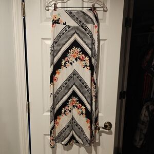 Charlotte Russe Black and White Floral Maxi Skirt